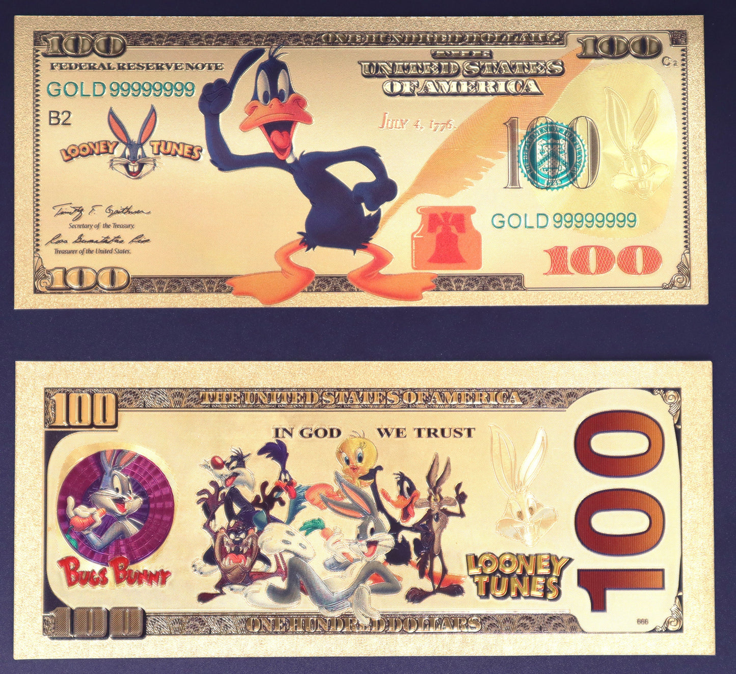 Looney Tunes Collectible Golden Foil Banknotes
