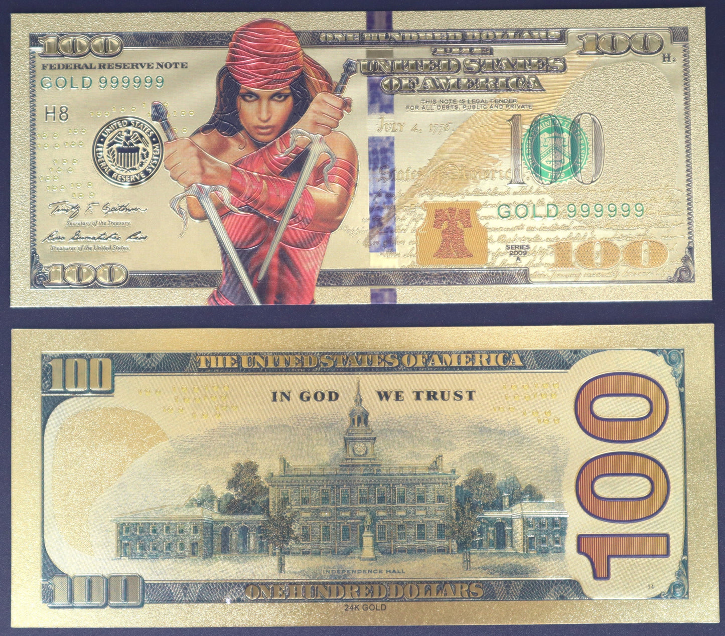 Marvel Heroes Collectible Golden Foil Banknote - 2