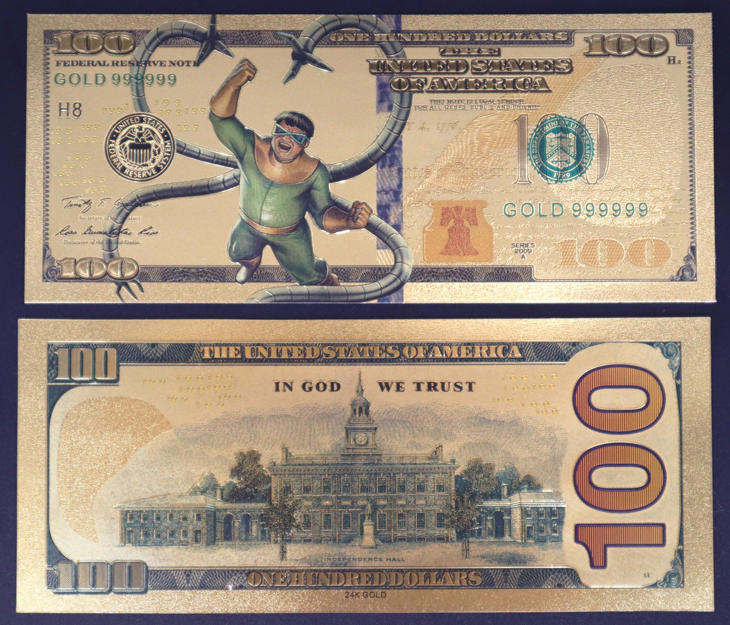 Marvel Villains Collectible Golden Foil Banknote