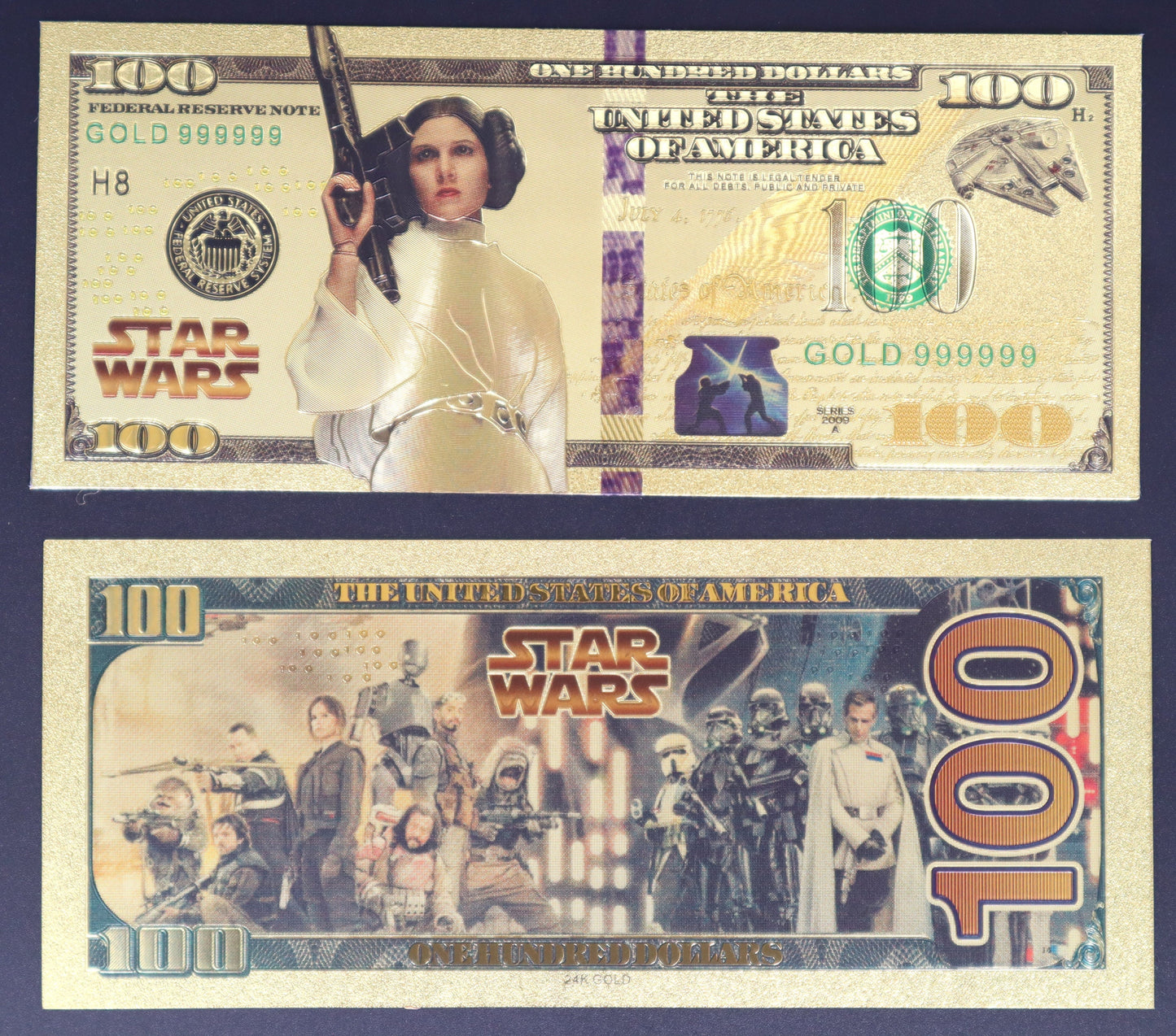 Star Wars Characters Collectible Golden Foil Banknote