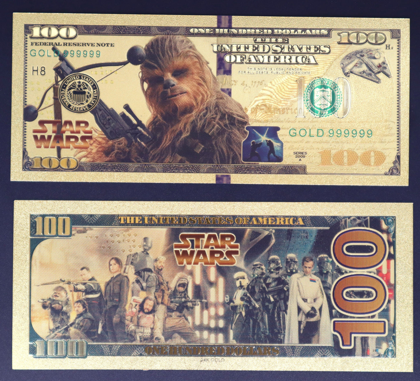 Star Wars Characters Collectible Golden Foil Banknote