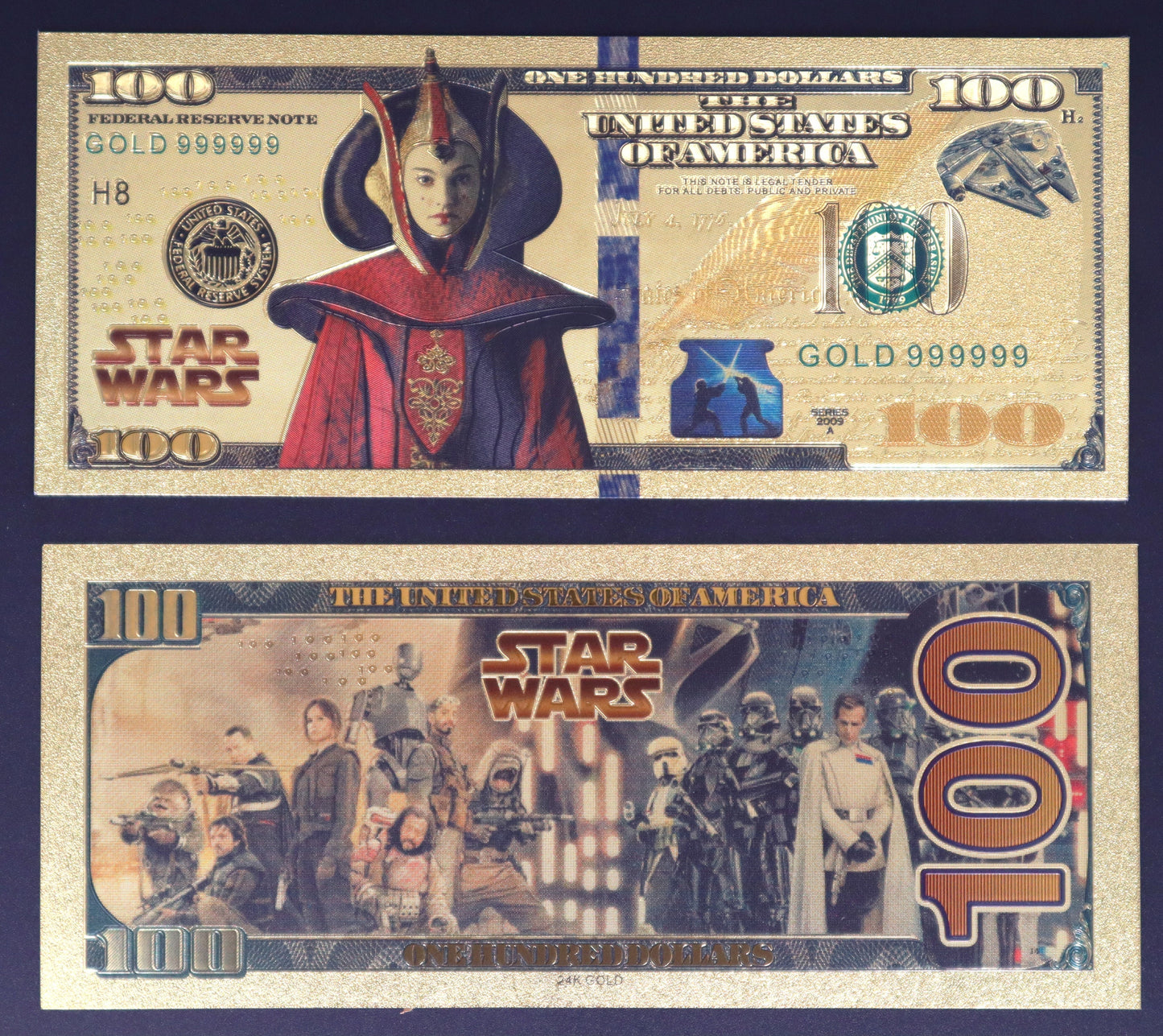 Star Wars Characters Collectible Golden Foil Banknote