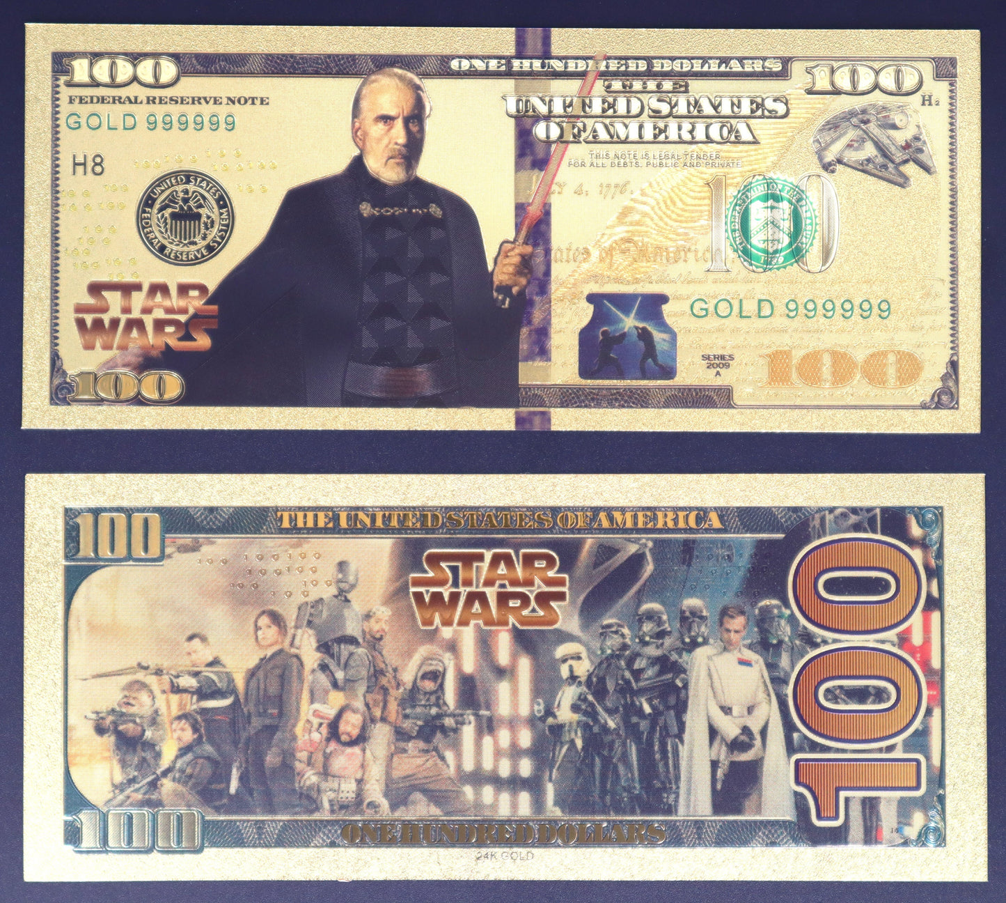 Star Wars Villains Collectible Golden Foil Banknote