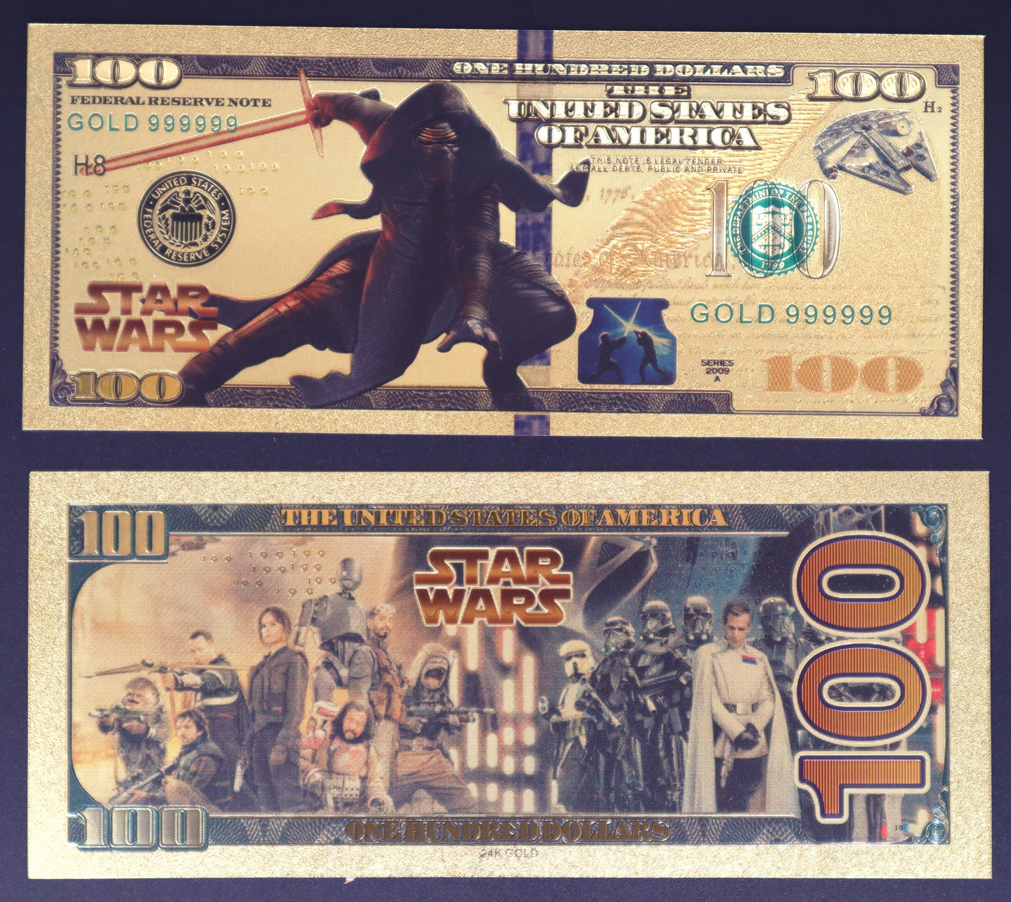 Star Wars Villains Collectible Golden Foil Banknote