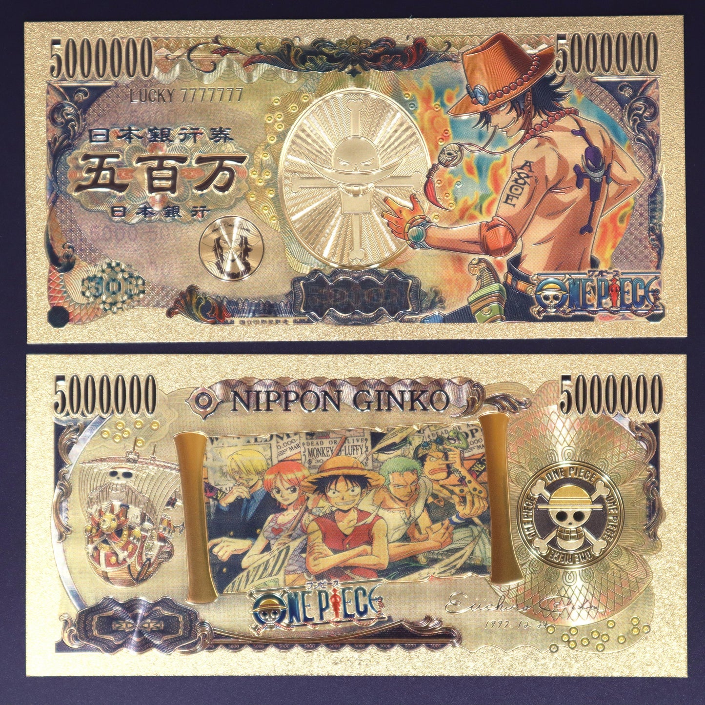 One Piece Collectible Golden Foil Banknote