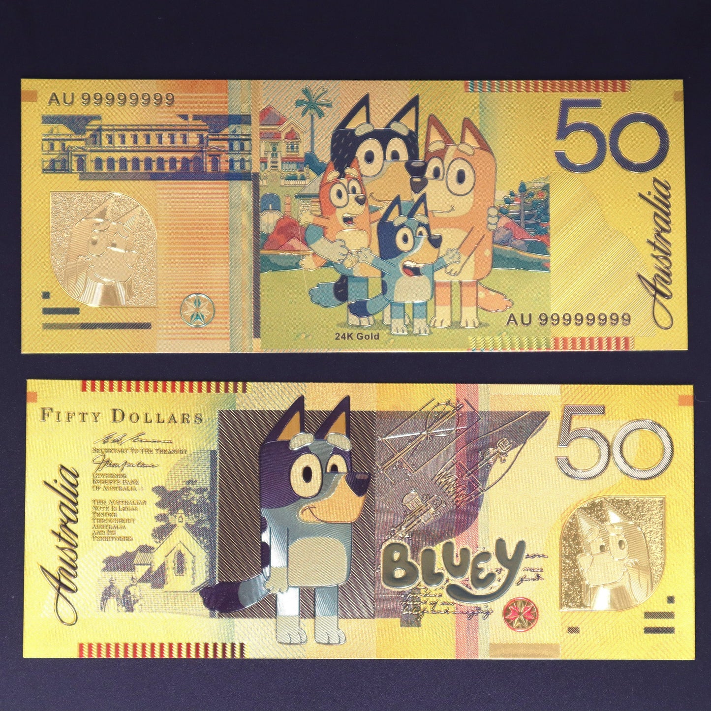 Bluey Collectible Golden Foil Banknotes