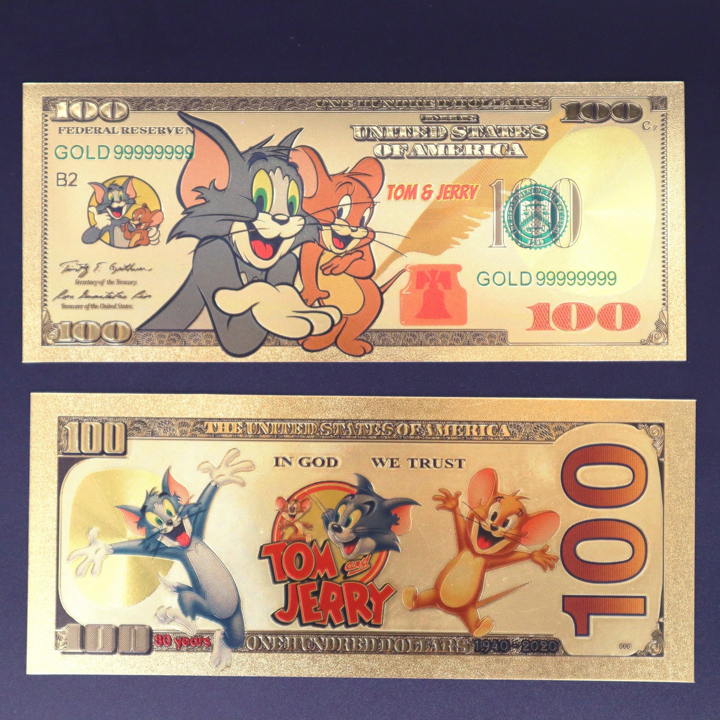 Tom and Jerry Collectible Golden Foil Banknotes
