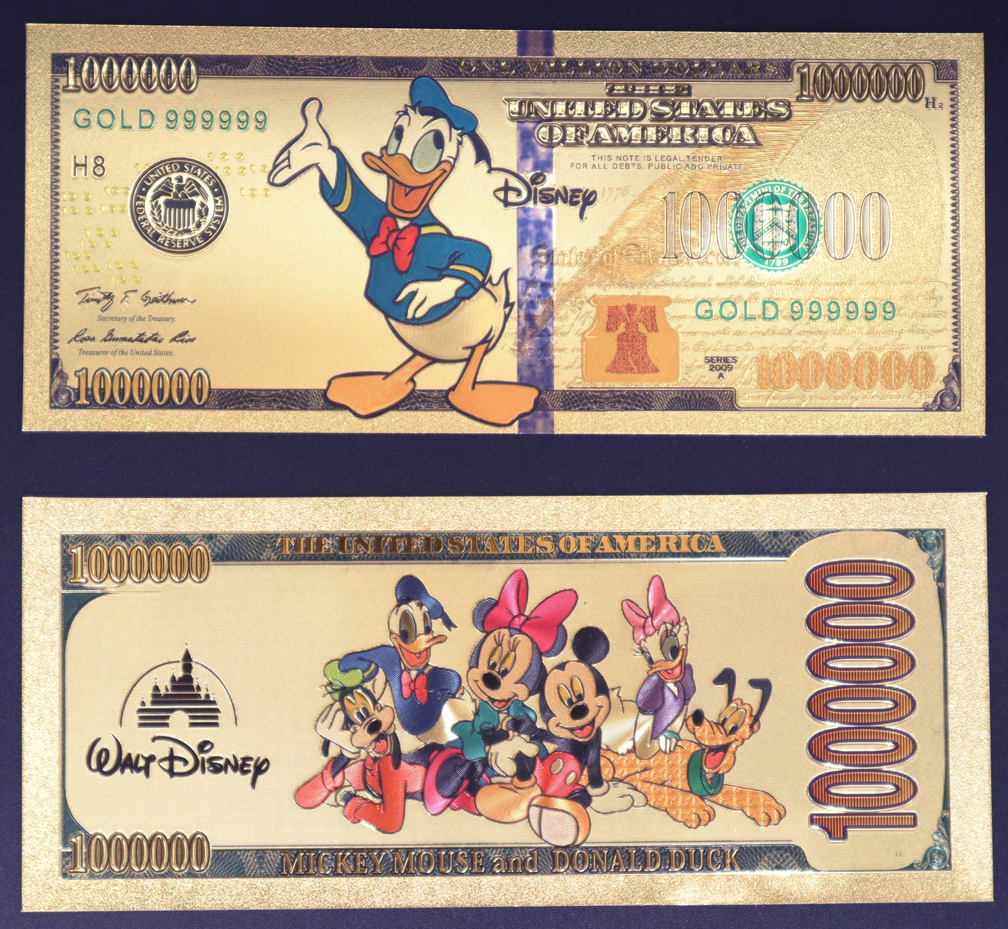 Mickey and Friends Collectible Golden Foil Banknotes