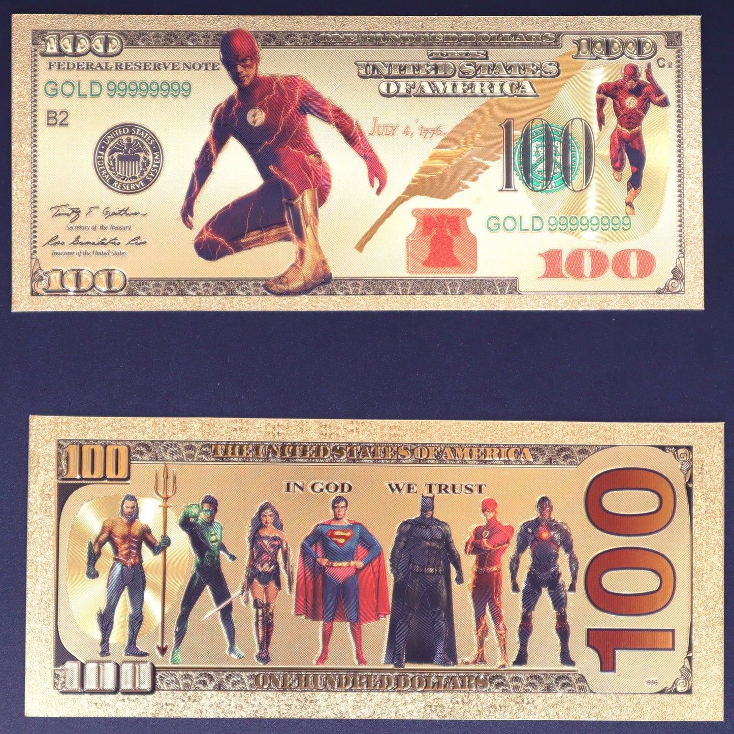 Justice League Collectible Golden Foil Banknotes