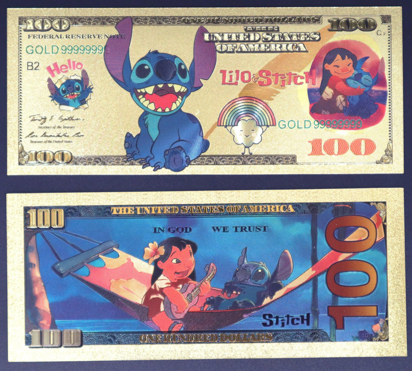 Lilo and Stitch Collectible Golden Foil Banknotes