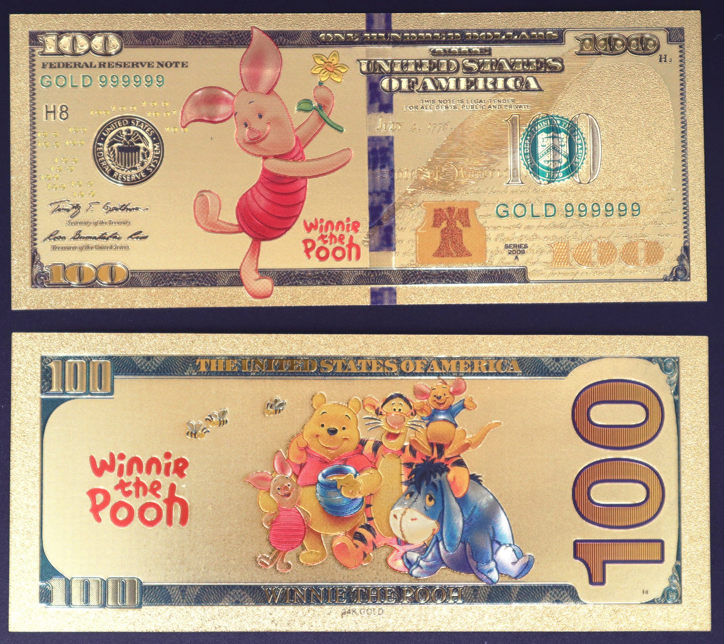 Winnie The Pooh Collectible Golden Foil Banknotes
