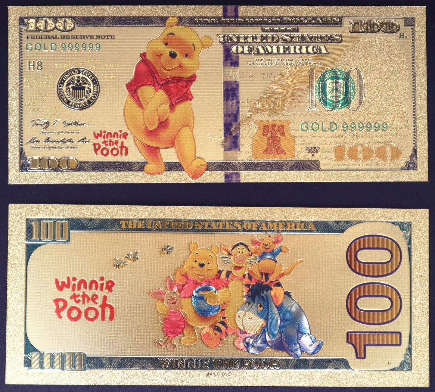 Winnie The Pooh Collectible Golden Foil Banknotes