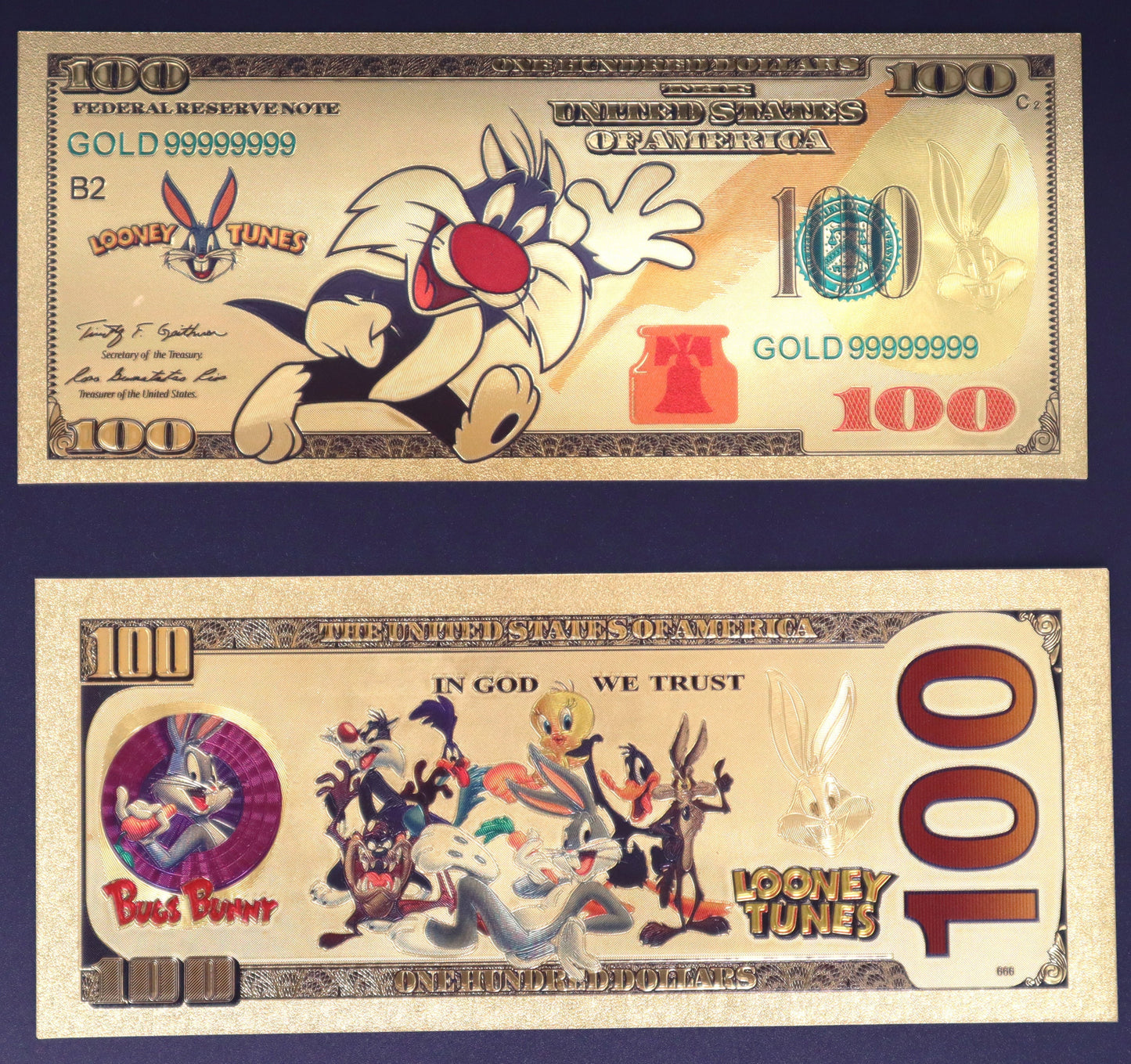 Looney Tunes Collectible Golden Foil Banknotes