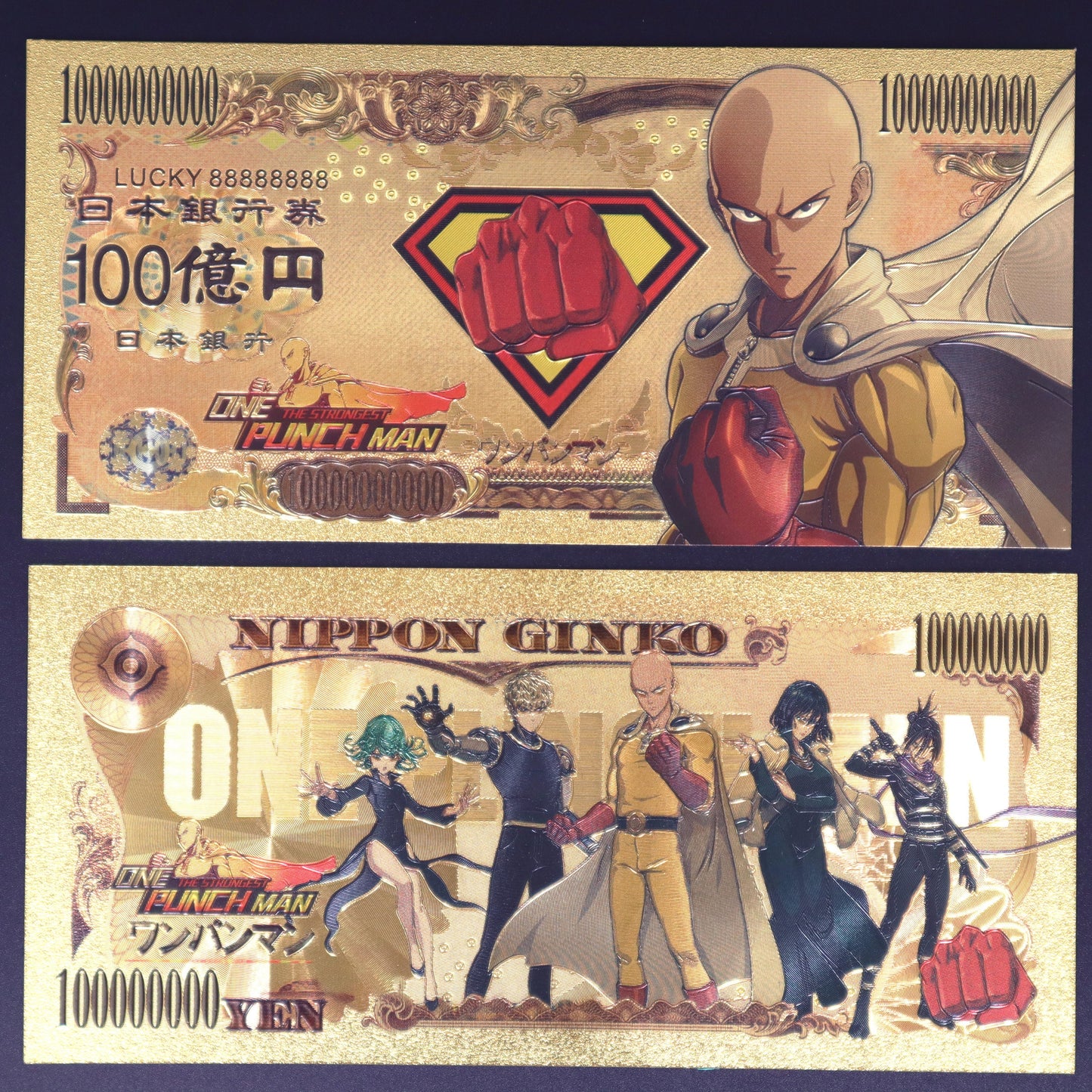 One Punch Man Collectible Golden Foil Banknotes