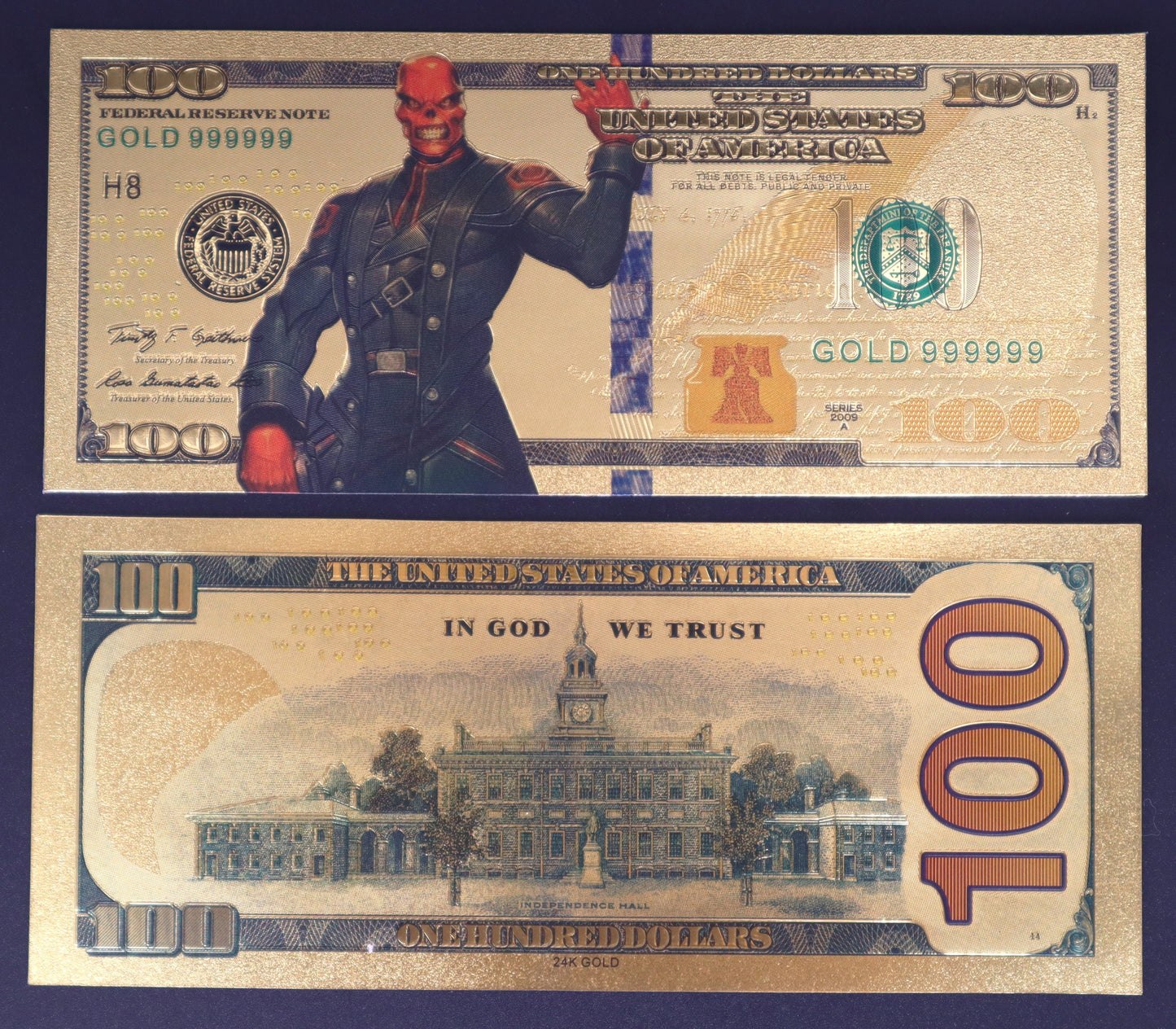 Marvel Villains Collectible Golden Foil Banknote