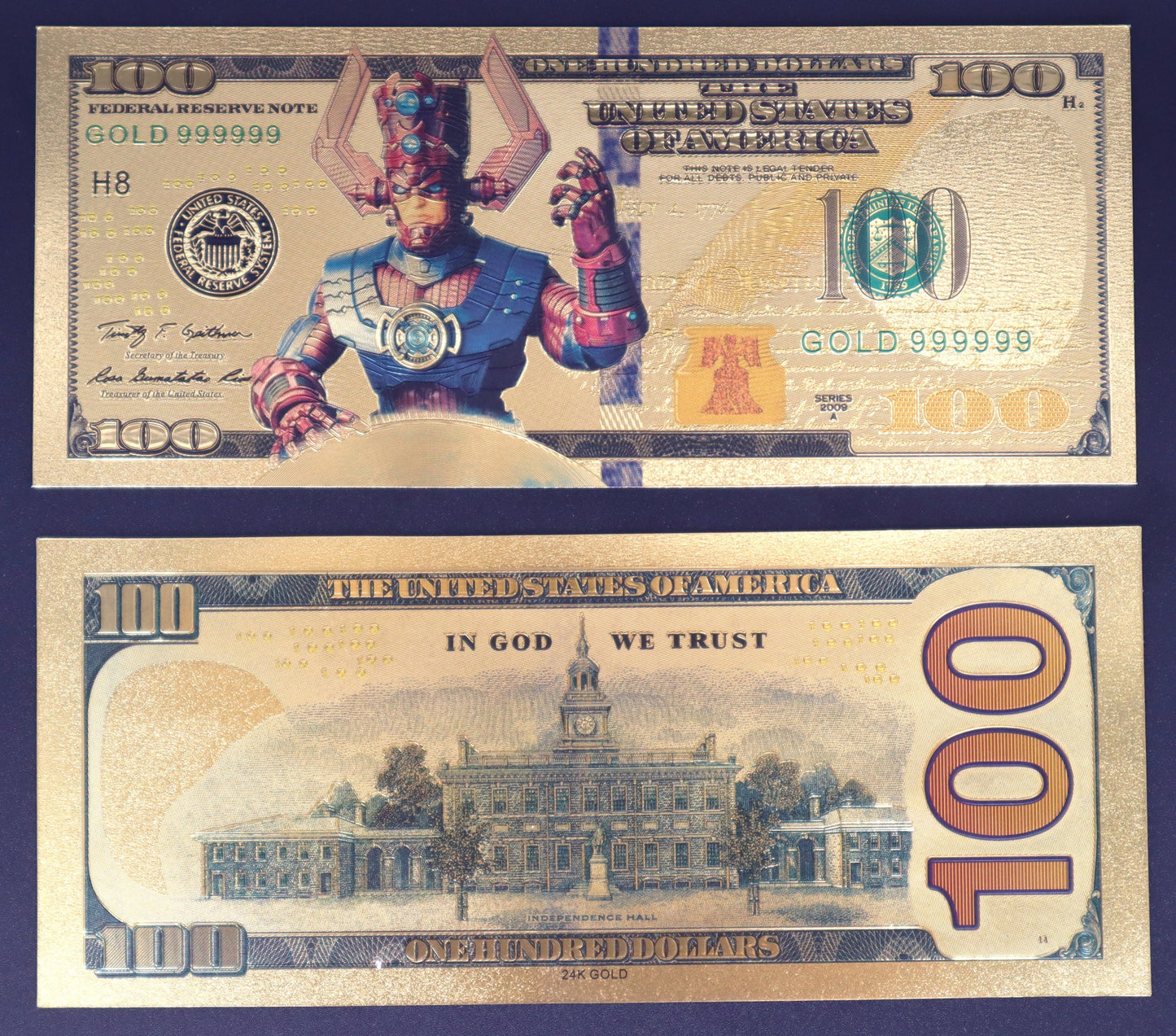 Marvel Villains Collectible Golden Foil Banknote