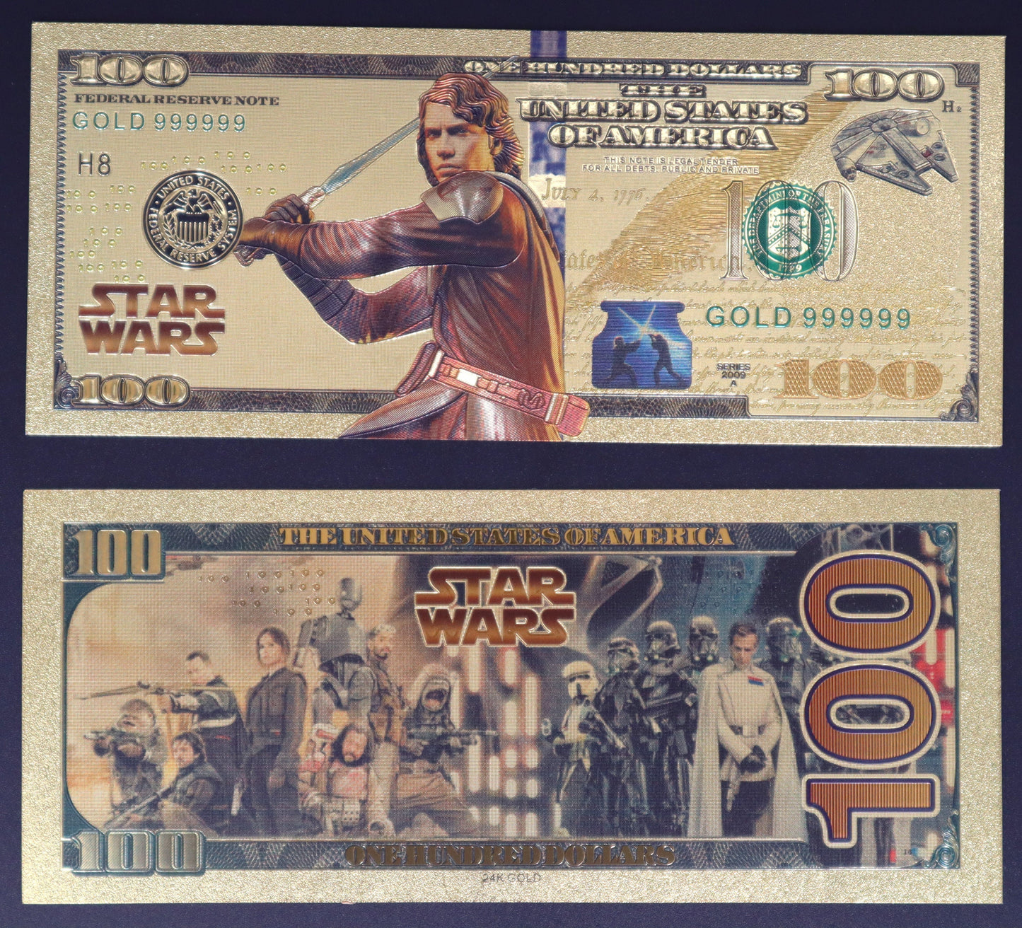Star Wars Jedi Collectible Golden Foil Banknote