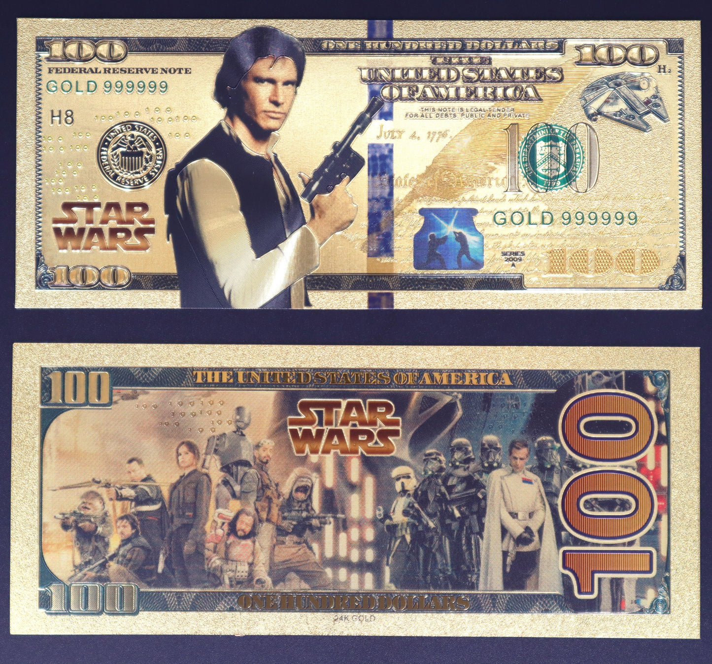 Star Wars Characters Collectible Golden Foil Banknote