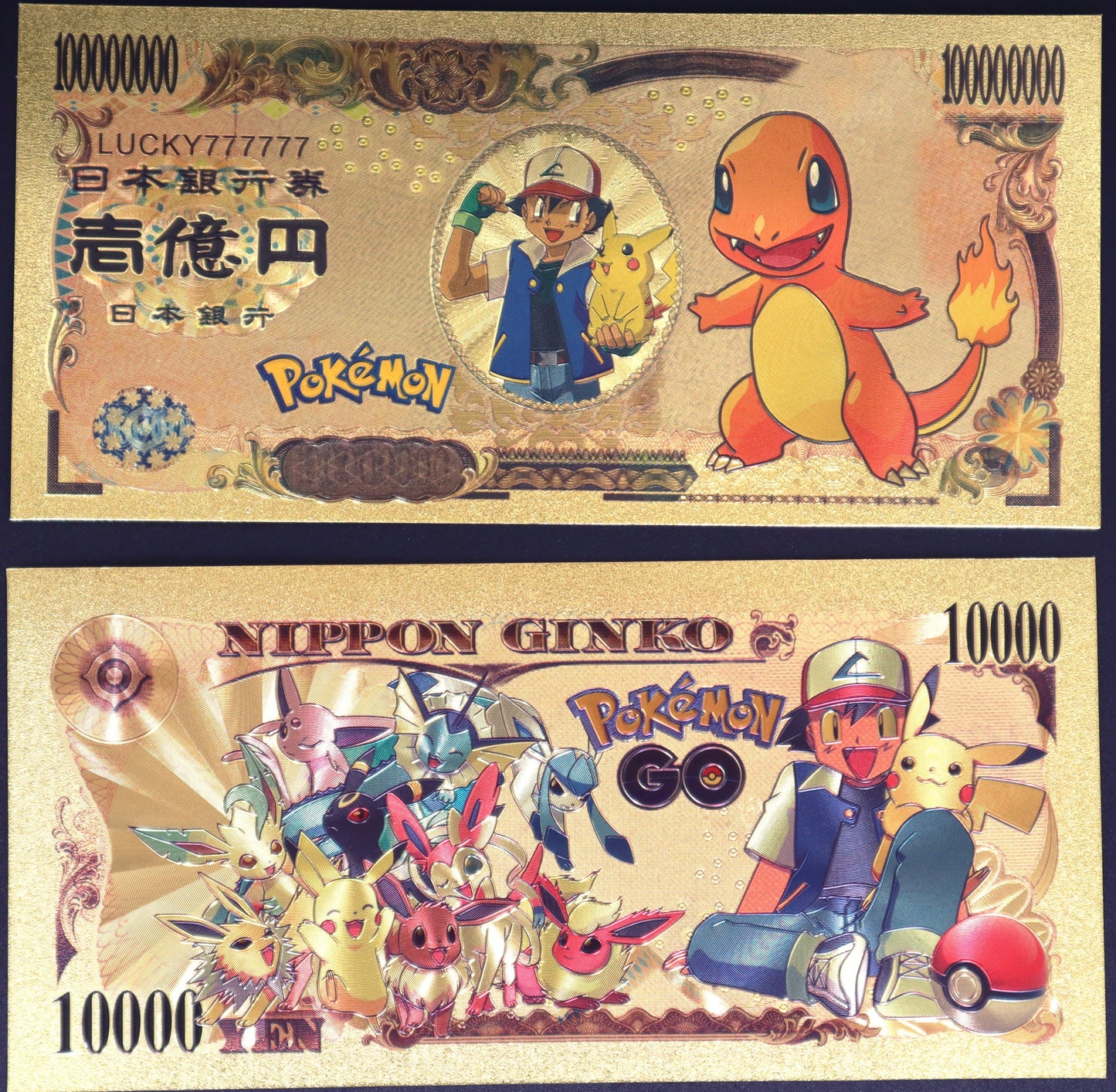 Pokemon Starters Gen 1 Collectible Golden Foil Banknote
