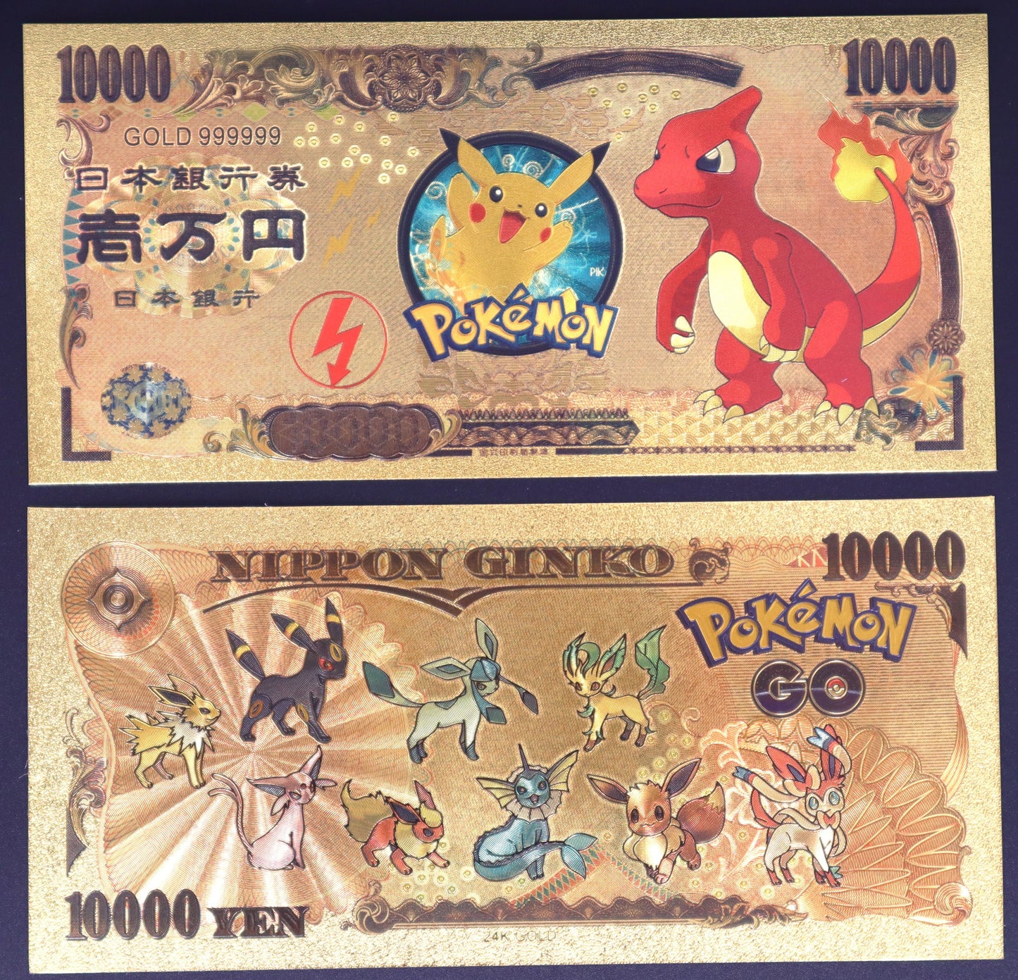 Pokemon Starters Gen 1 Collectible Golden Foil Banknote