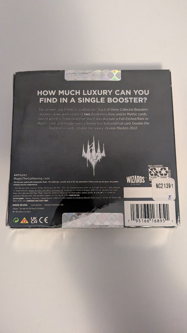 Magic the Gathering Double Masters 2022 Collector Boosters (4 Boosters Per Display)