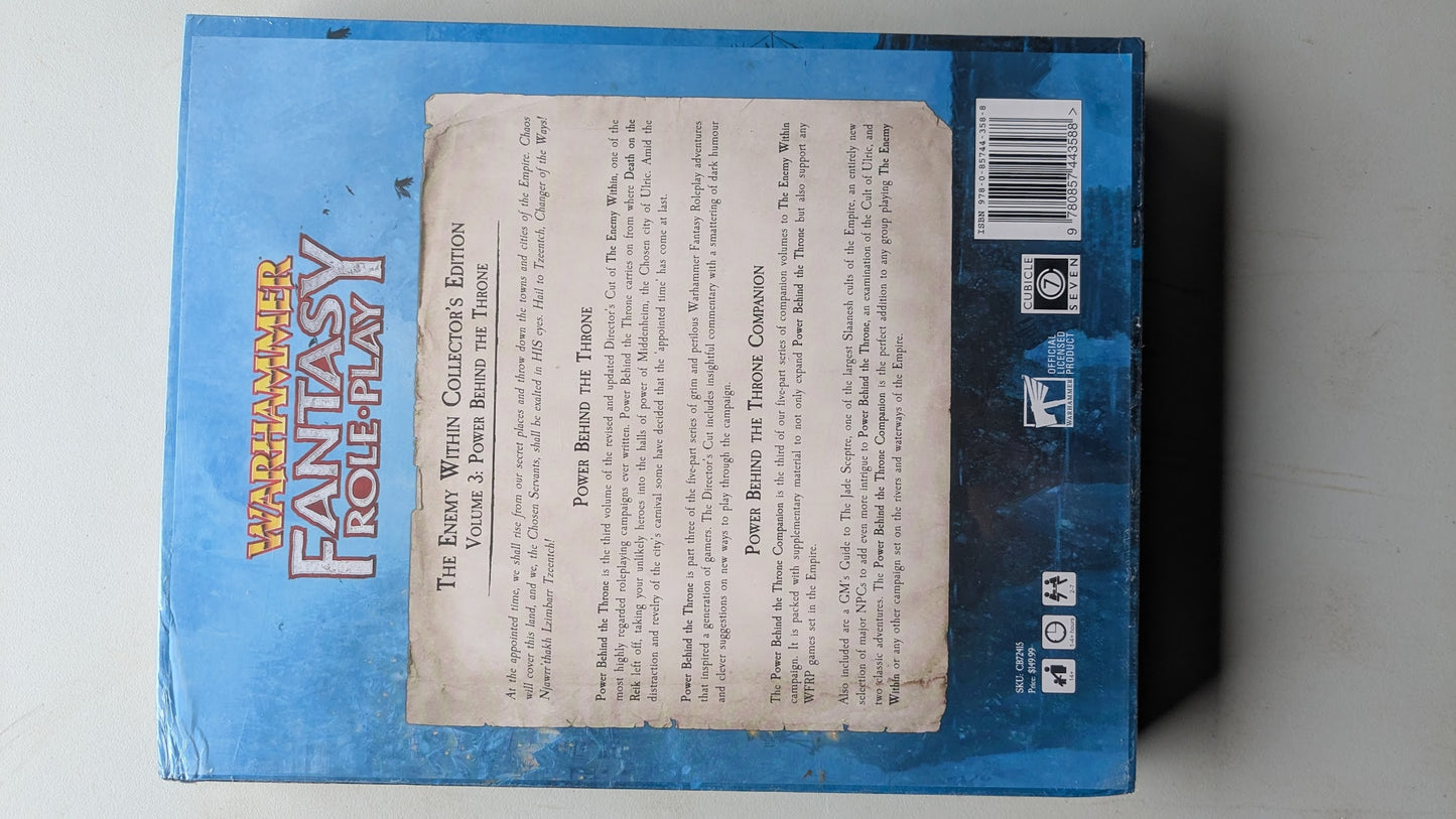 Warhammer Fantasy Roleplay Power Behind the Throne Enemy Within Campaign Vol 3 (Collector's Edition)