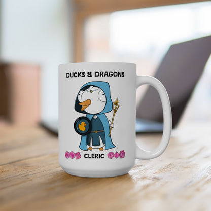 D&D Ducks And Dragons Cleric | Cleric Class Mug | Dungeons and Dragons Mug |  | Cute and Funny Ceramic Coffee Cup | 11oz/0.33 l