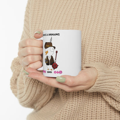 D&D Ducks And Dragons Bard | Bard Class Mug | Dungeons and Dragons Mug |  | Cute and Funny Ceramic Coffee Cup | 11oz/0.33 l