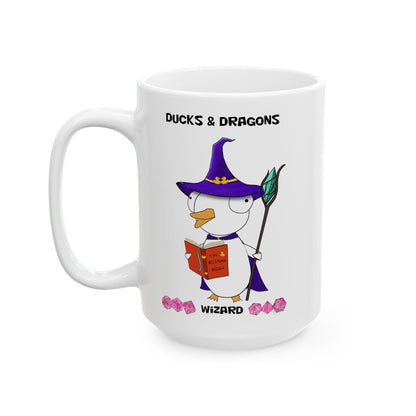D&D Ducks And Dragons Wizard | Wizard Class Mug | Dungeons and Dragons Mug |  | Cute and Funny Ceramic Coffee Cup | 11oz/0.33 l