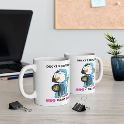 D&D Ducks And Dragons Cleric | Cleric Class Mug | Dungeons and Dragons Mug |  | Cute and Funny Ceramic Coffee Cup | 11oz/0.33 l