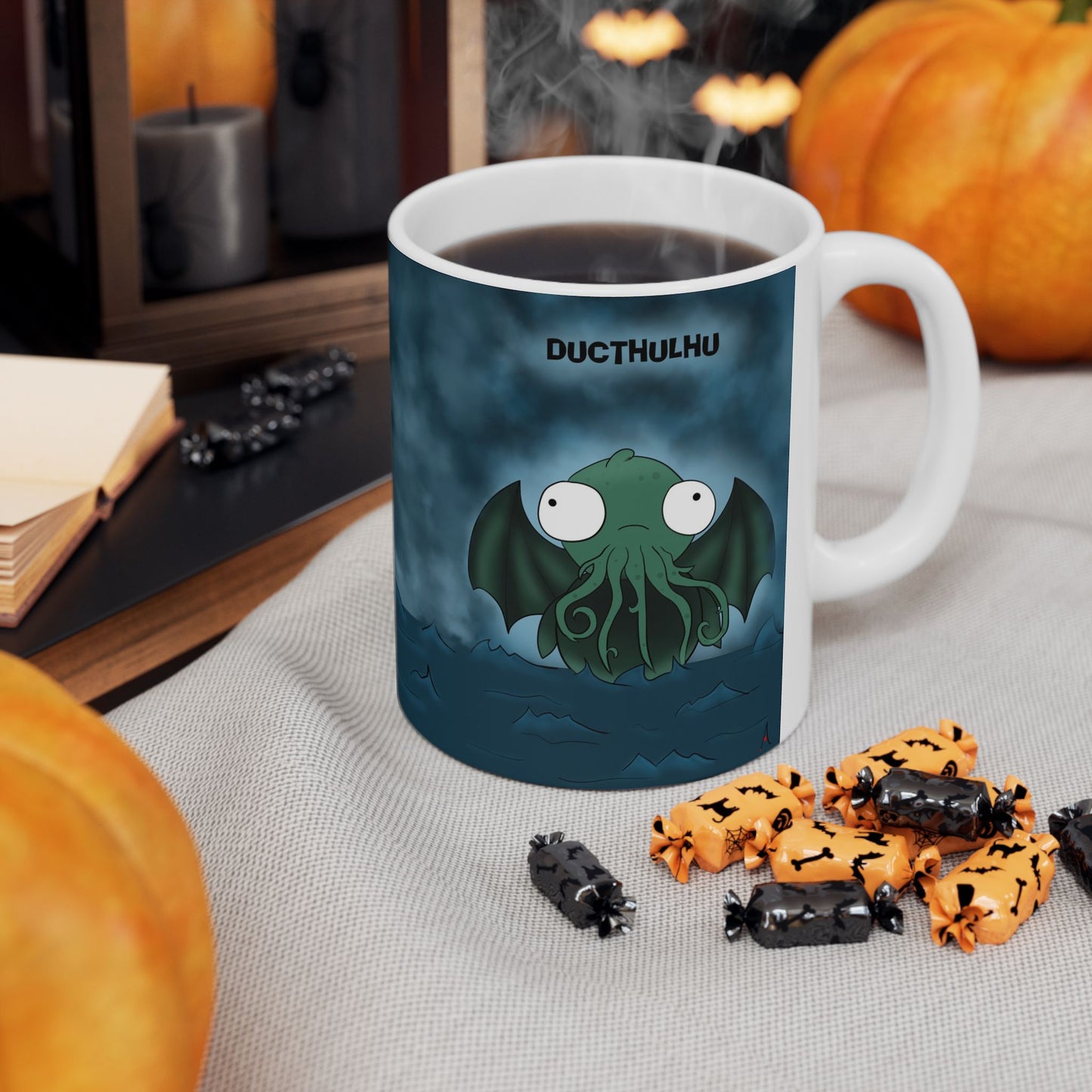DuCthulhu | Cute and Funny Ceramic Coffee Cup | Dippy Duck Mug | 11oz/0.33 l