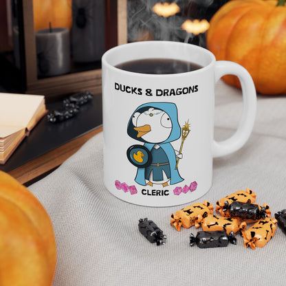 D&D Ducks And Dragons Cleric | Cleric Class Mug | Dungeons and Dragons Mug |  | Cute and Funny Ceramic Coffee Cup | 11oz/0.33 l