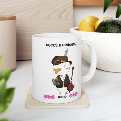 D&D Ducks And Dragons Bard | Bard Class Mug | Dungeons and Dragons Mug |  | Cute and Funny Ceramic Coffee Cup | 11oz/0.33 l