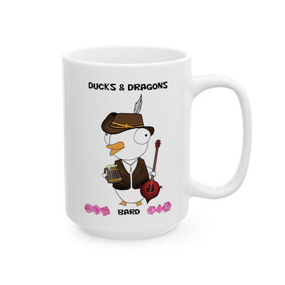 D&D Ducks And Dragons Bard | Bard Class Mug | Dungeons and Dragons Mug |  | Cute and Funny Ceramic Coffee Cup | 11oz/0.33 l