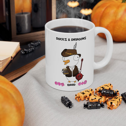 D&D Ducks And Dragons Bard | Bard Class Mug | Dungeons and Dragons Mug |  | Cute and Funny Ceramic Coffee Cup | 11oz/0.33 l