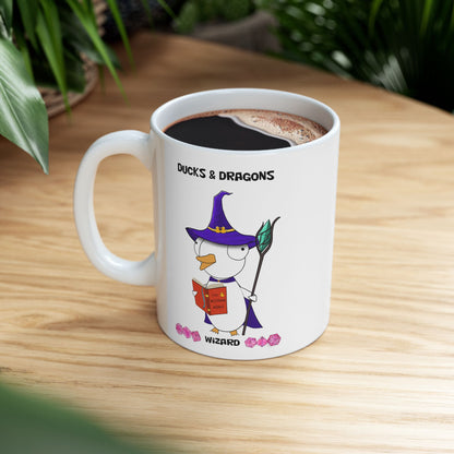 D&D Ducks And Dragons Wizard | Wizard Class Mug | Dungeons and Dragons Mug |  | Cute and Funny Ceramic Coffee Cup | 11oz/0.33 l
