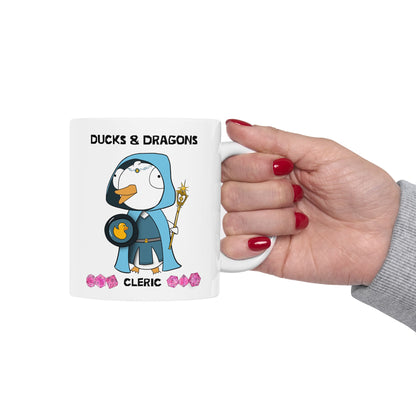 D&D Ducks And Dragons Cleric | Cleric Class Mug | Dungeons and Dragons Mug |  | Cute and Funny Ceramic Coffee Cup | 11oz/0.33 l