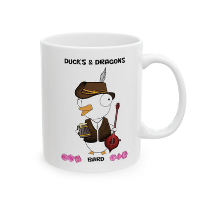 D&D Ducks And Dragons Bard | Bard Class Mug | Dungeons and Dragons Mug |  | Cute and Funny Ceramic Coffee Cup | 11oz/0.33 l