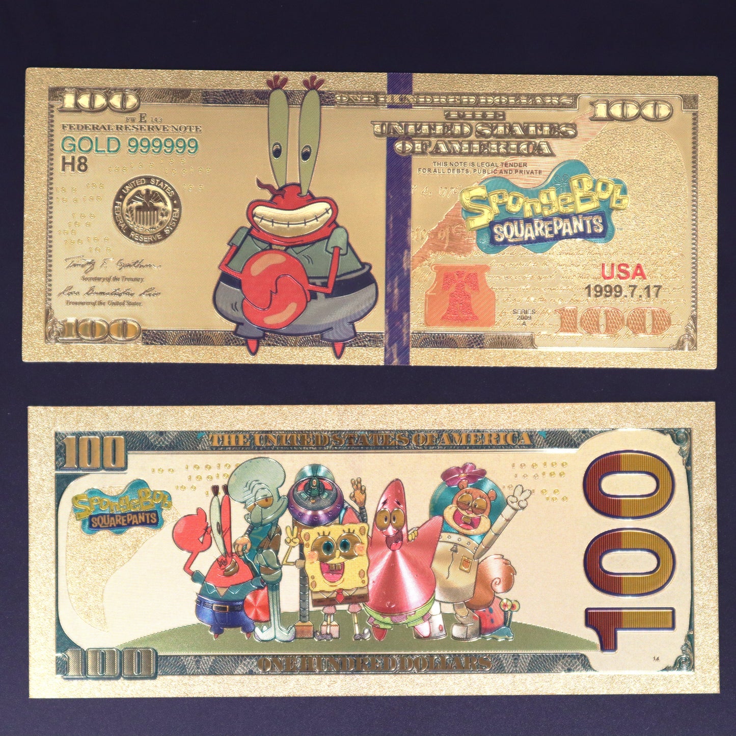 SpongeBob Squarepants Collectible Golden Foil Banknotes