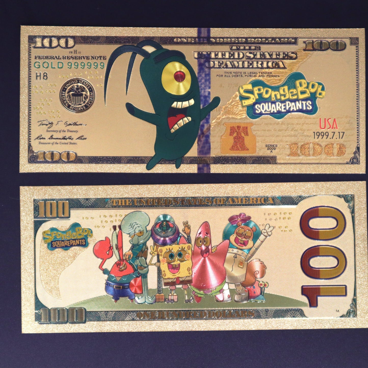 SpongeBob Squarepants Collectible Golden Foil Banknotes