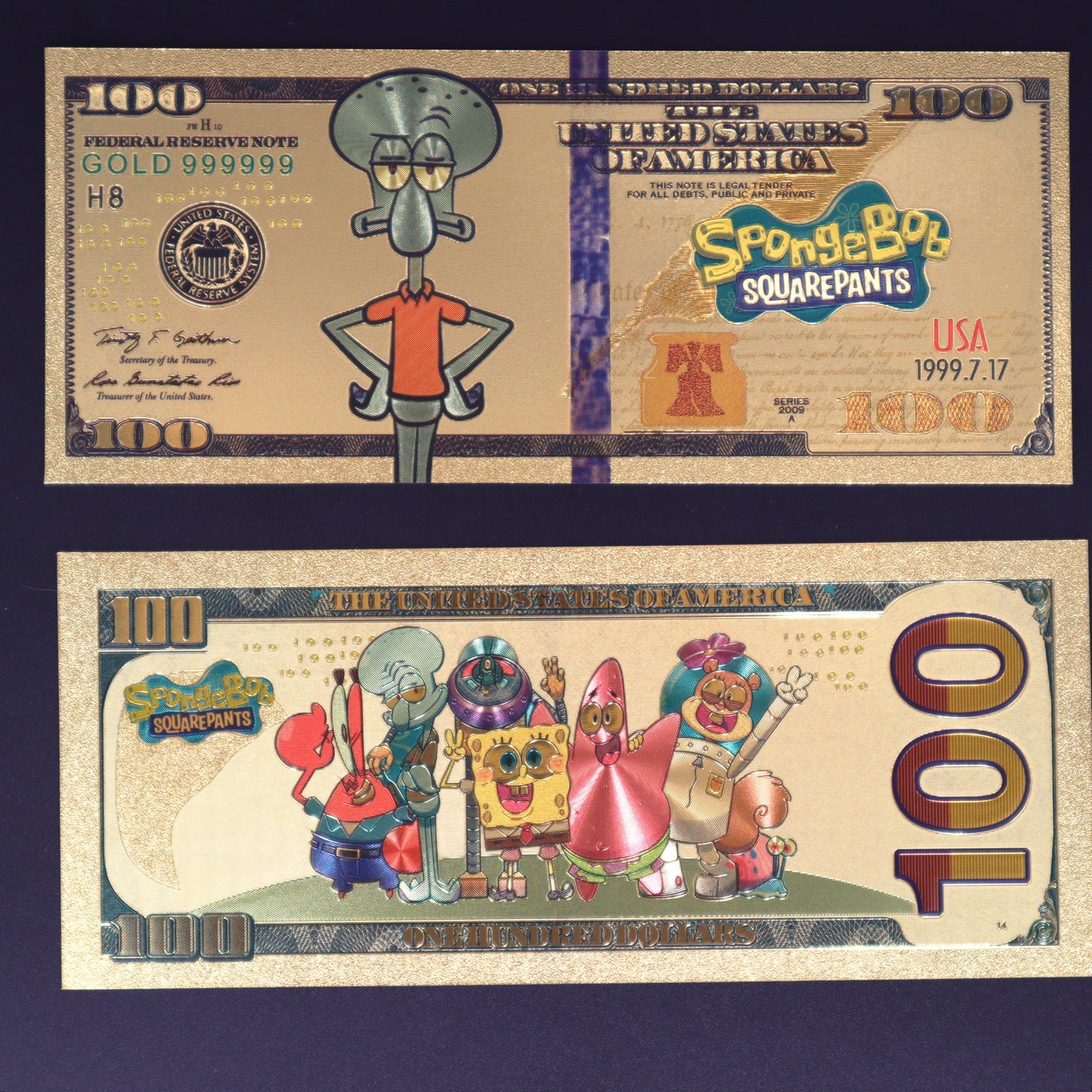 SpongeBob Squarepants Collectible Golden Foil Banknotes