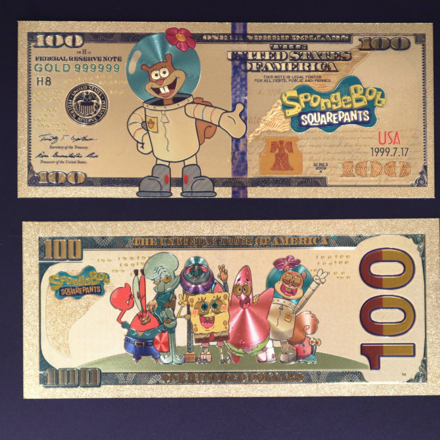 SpongeBob Squarepants Collectible Golden Foil Banknotes