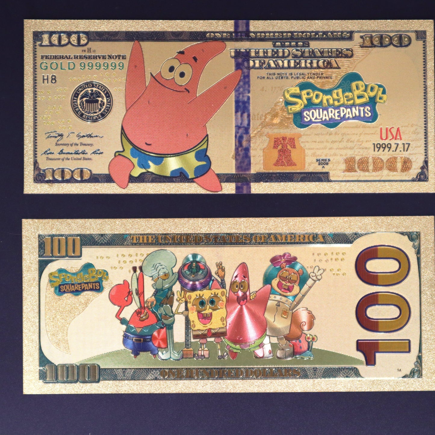 SpongeBob Squarepants Collectible Golden Foil Banknotes