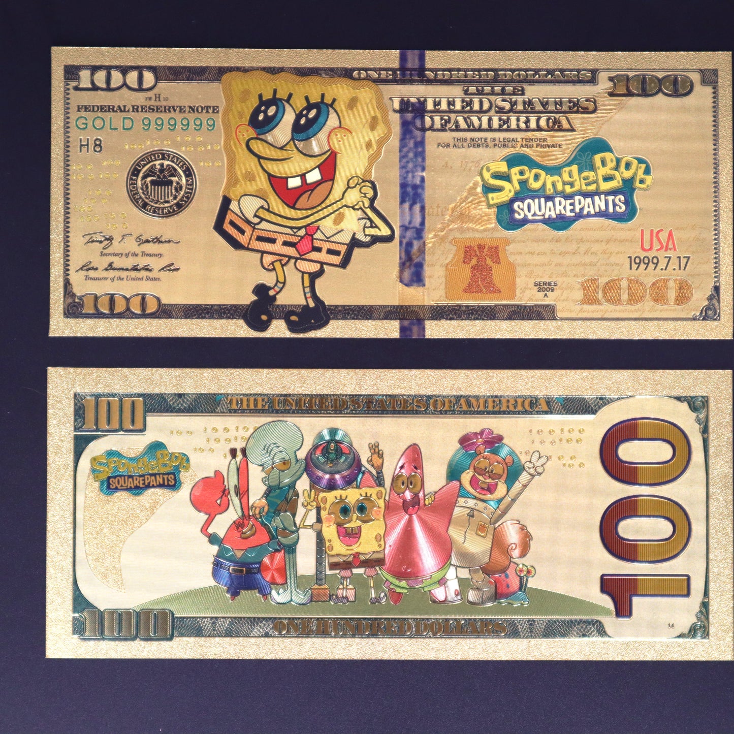 SpongeBob Squarepants Collectible Golden Foil Banknotes