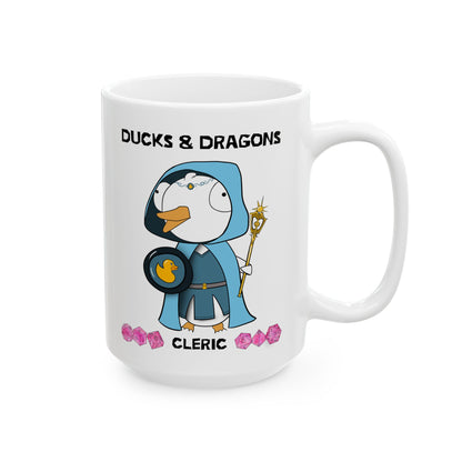 D&D Ducks And Dragons Cleric | Cleric Class Mug | Dungeons and Dragons Mug |  | Cute and Funny Ceramic Coffee Cup | 11oz/0.33 l