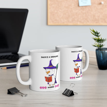 D&D Ducks And Dragons Wizard | Wizard Class Mug | Dungeons and Dragons Mug |  | Cute and Funny Ceramic Coffee Cup | 11oz/0.33 l