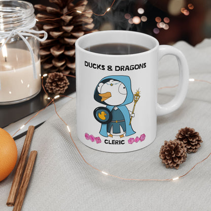 D&D Ducks And Dragons Cleric | Cleric Class Mug | Dungeons and Dragons Mug |  | Cute and Funny Ceramic Coffee Cup | 11oz/0.33 l