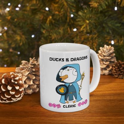 D&D Ducks And Dragons Cleric | Cleric Class Mug | Dungeons and Dragons Mug |  | Cute and Funny Ceramic Coffee Cup | 11oz/0.33 l