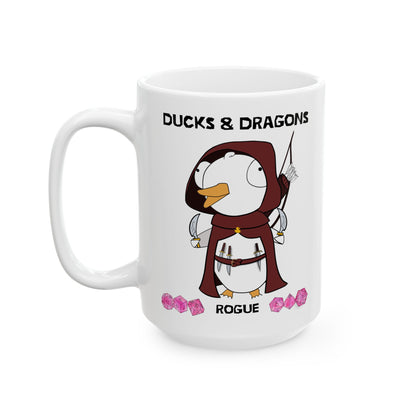 D&D Ducks And Dragons Rogue | Rogue Class Mug | Dungeons and Dragons Mug |  | Cute and Funny Ceramic Coffee Cup | 11oz/0.33 l