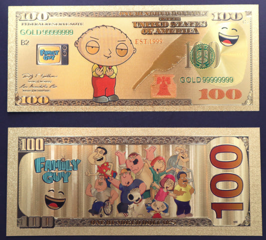 Family Guy Collectible Golden Foil Banknotes
